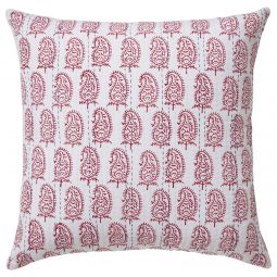 Sahara-Yasmin Hand-Stitched Reversible Euro - Red